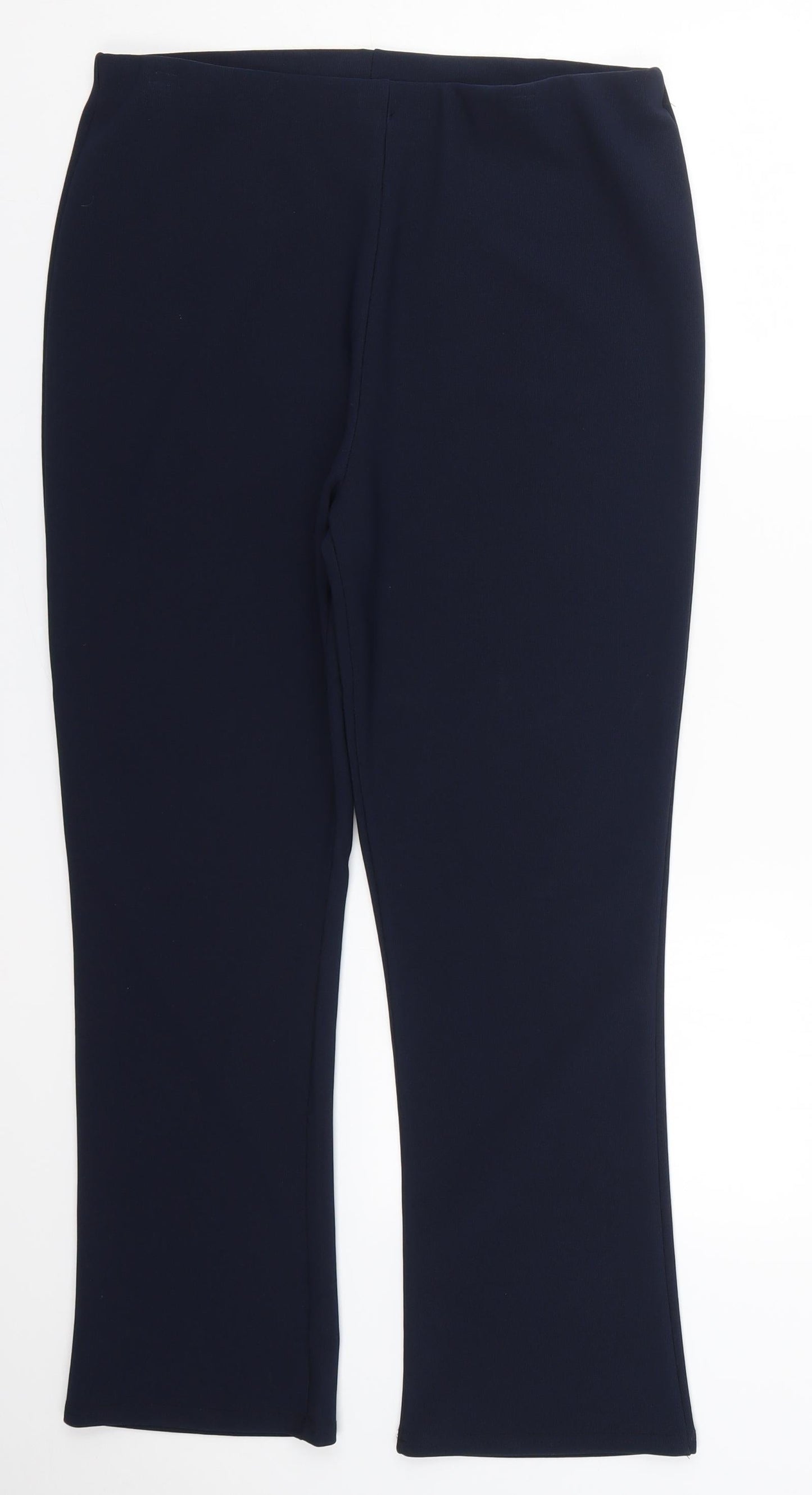 Preworn Womens Blue  Polyester Trousers  Size 14 L27 in Regular