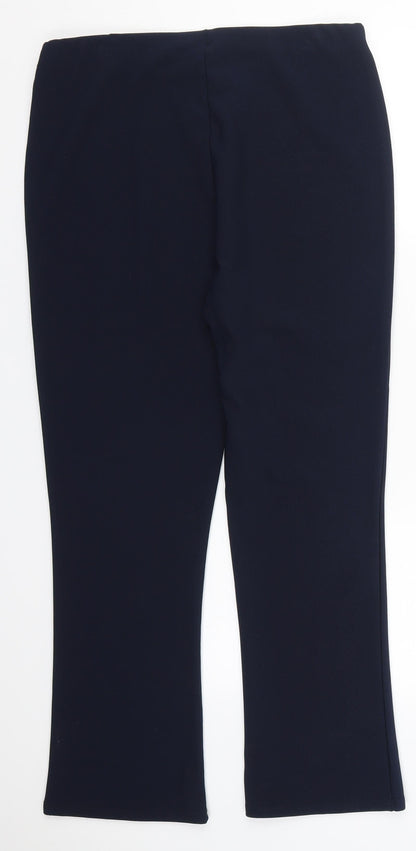 Preworn Womens Blue  Polyester Trousers  Size 14 L27 in Regular