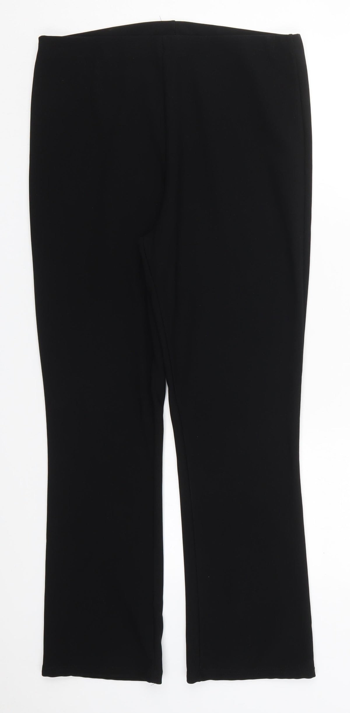 Preworn Womens Black  Polyester Trousers  Size 12 L26 in Regular