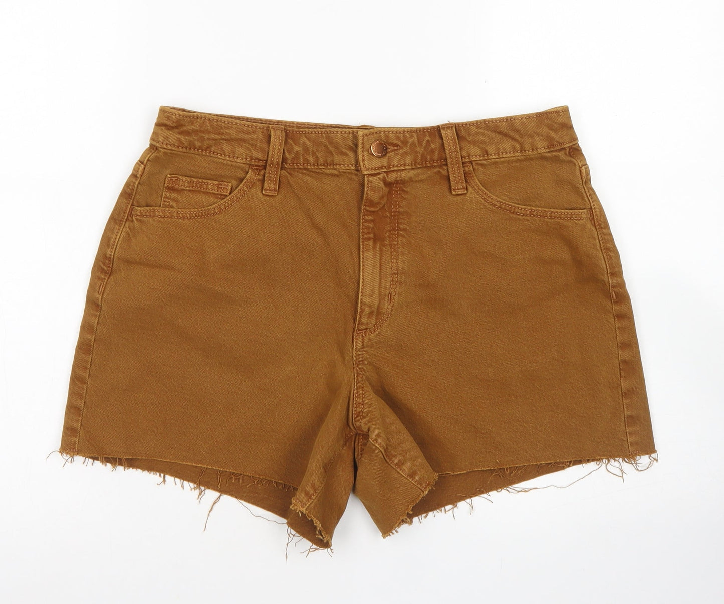 Universal Thread Womens Brown  Cotton Mom Shorts Size 8 L4 in Regular Button