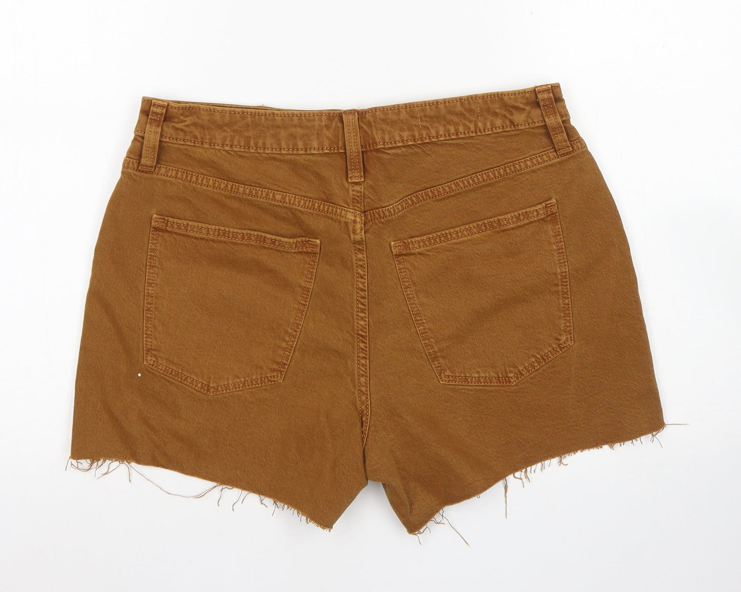 Universal Thread Womens Brown  Cotton Mom Shorts Size 8 L4 in Regular Button