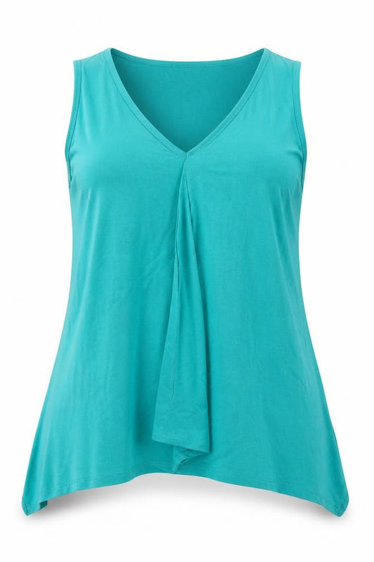Bonmarché Womens Blue  Viscose Basic Tank Size 14 V-Neck