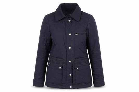 Dorothy Perkins Womens Blue Argyle/Diamond  Pea Coat Jacket Size 8  Zip