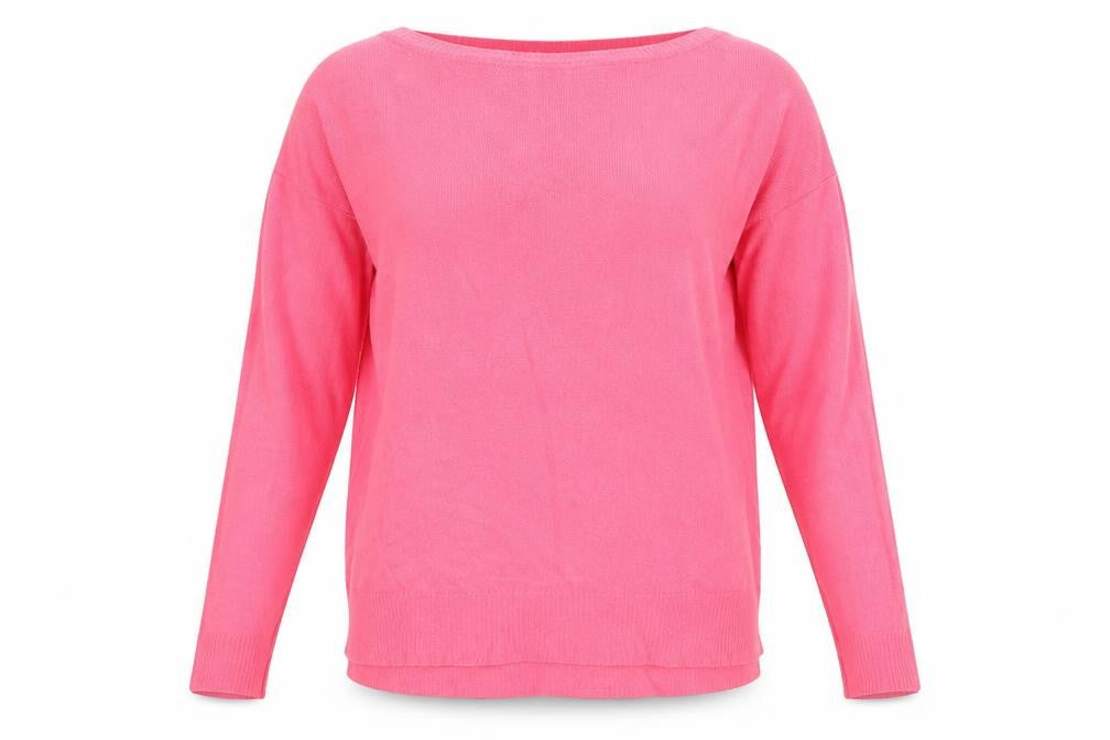 Nutmeg Womens Pink Boat Neck  Acrylic Pullover Jumper Size 12