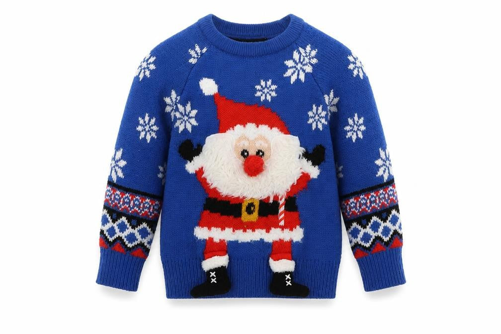 George Boys Blue Geometric Acrylic Pullover Sweatshirt Size 2 Years  Pullover - Christmas
