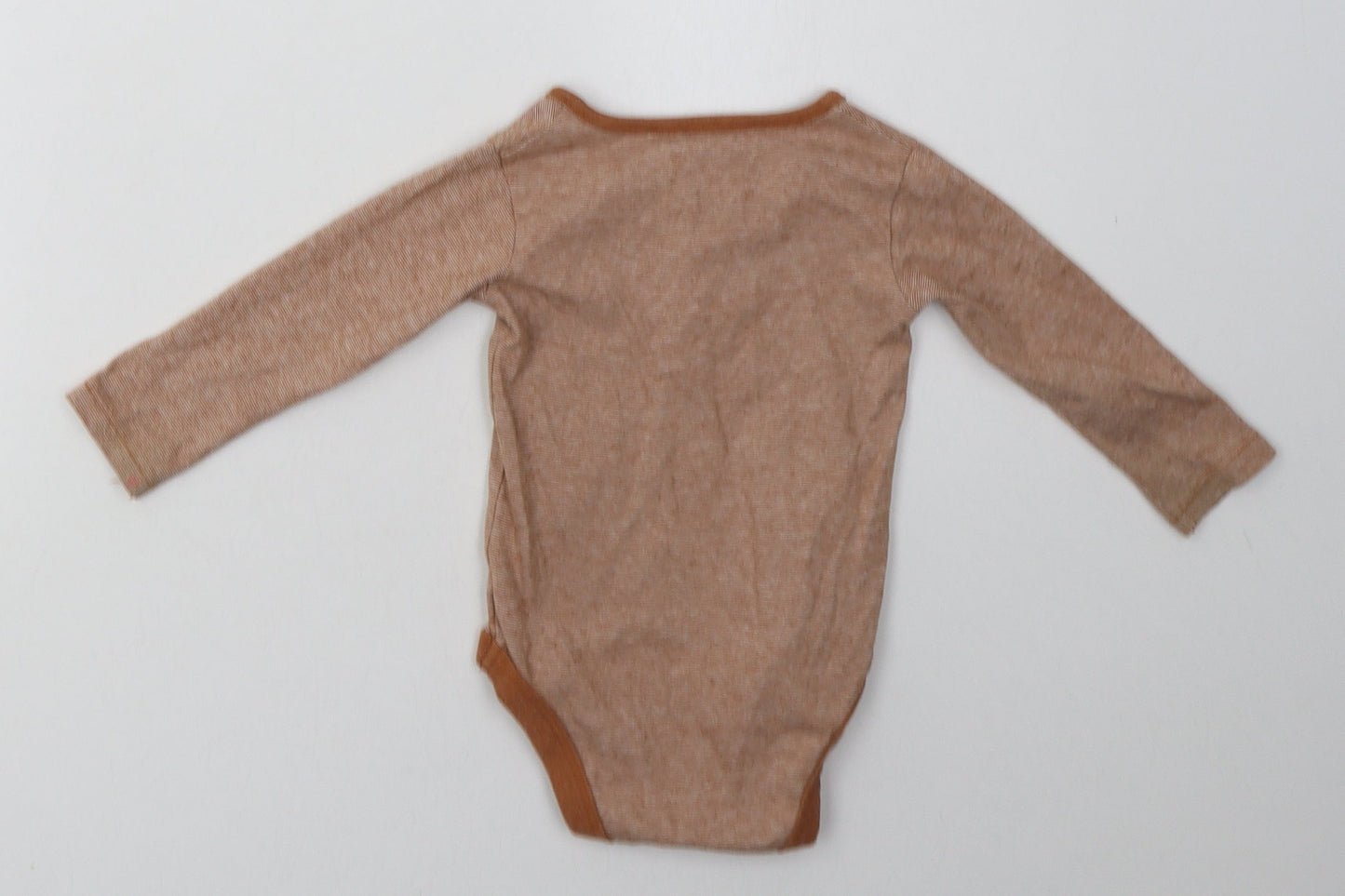 sainsburys Baby Brown  Cotton Babygrow One-Piece Size 6-9 Months  Button