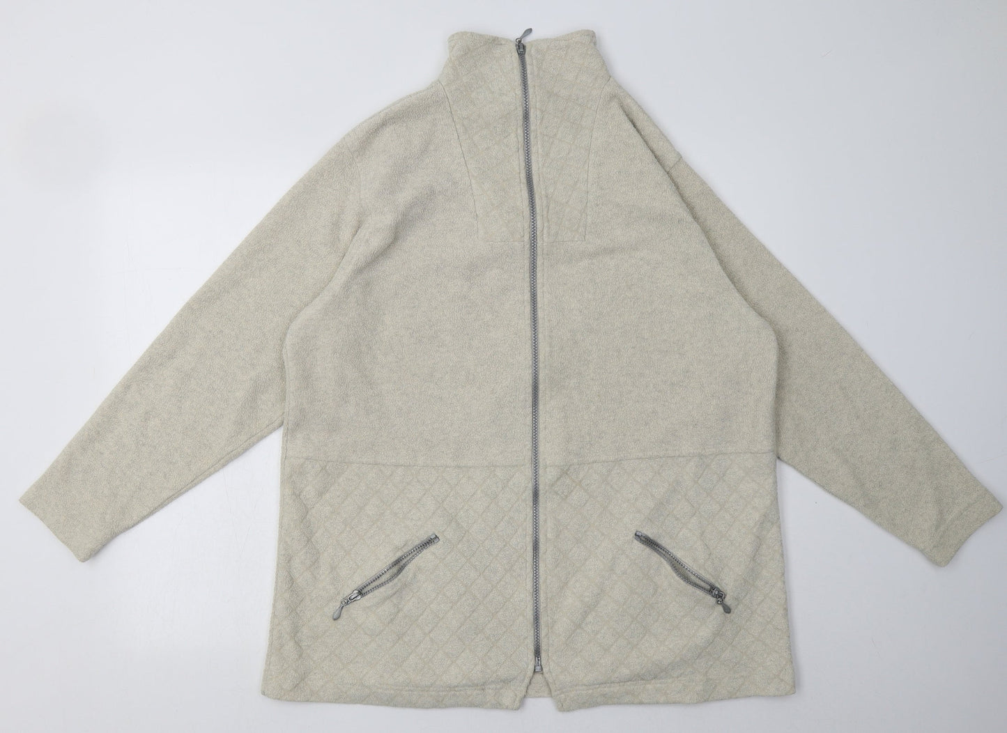Instyle Mens Beige  Polyester Full Zip Sweatshirt Size L