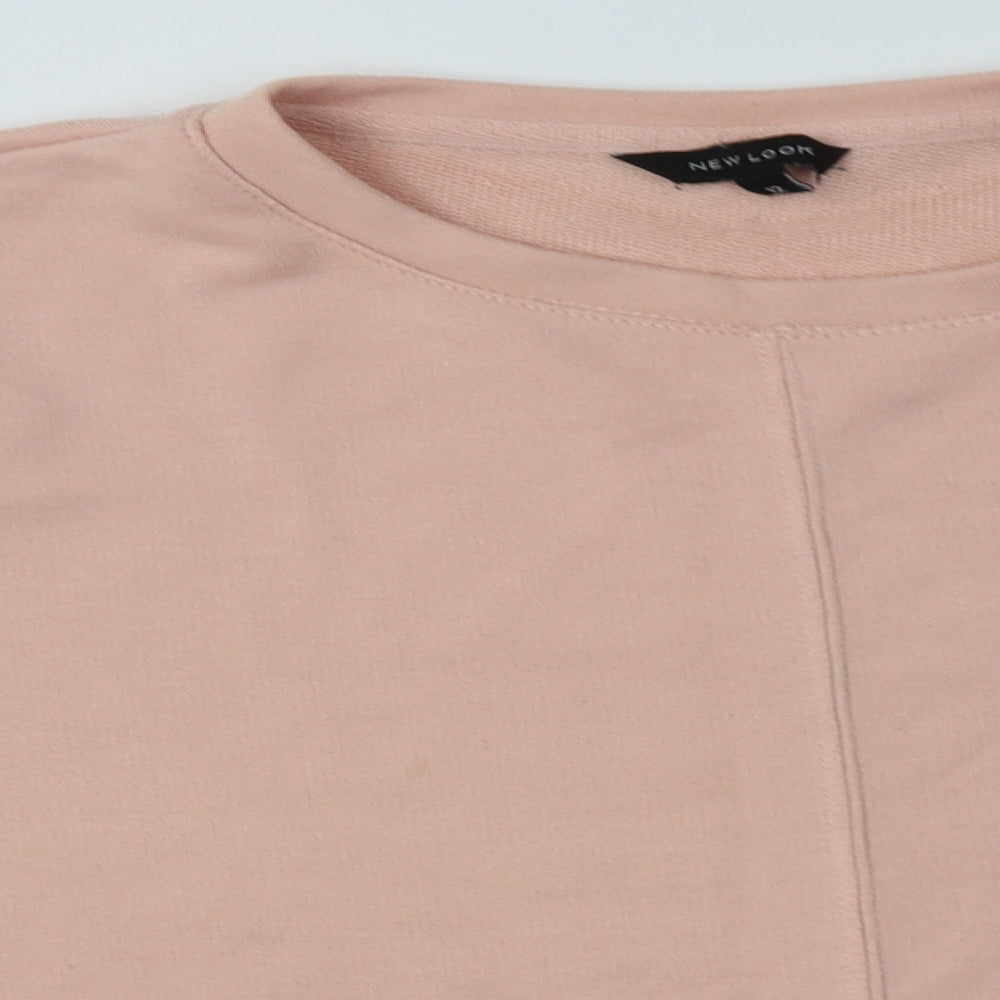 New Look Womens Pink  Polyester Pullover Sweatshirt Size 12  Pullover