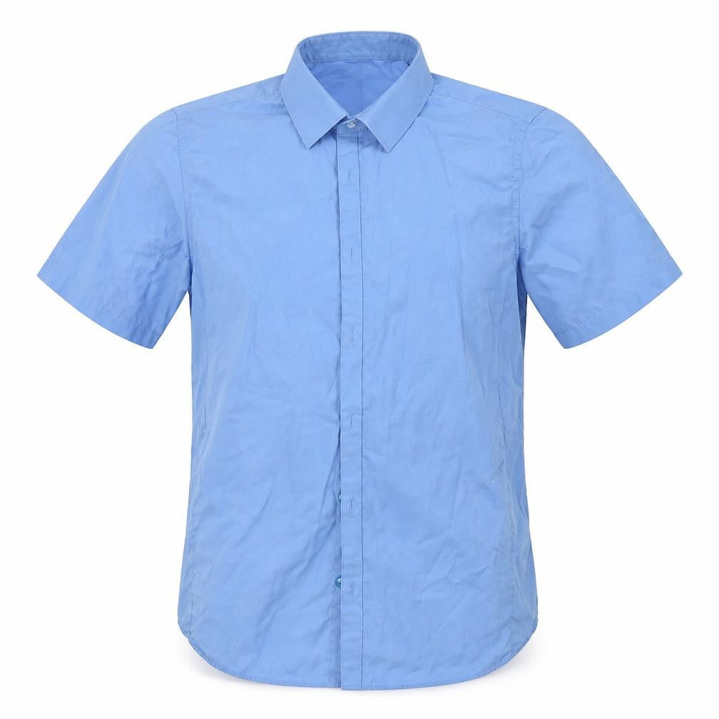 Marks & Spencer Boys Blue  Polyester Basic Button-Up Size 12-13 Years Collared Button - School Wear