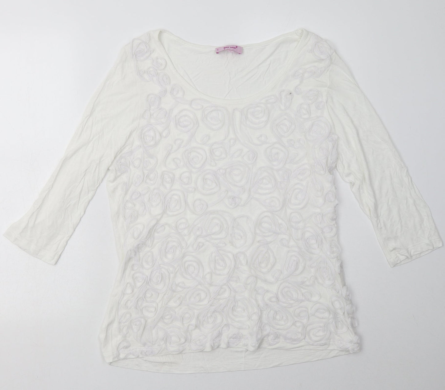 Marks and Spencer Womens White Floral Viscose Pullover Sweatshirt Size 16  Pullover