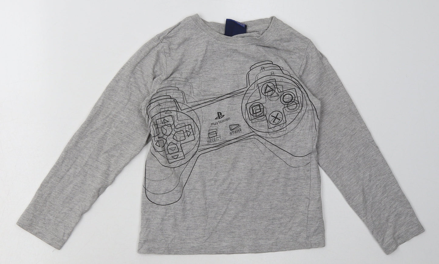 NEXT Boys Grey  Cotton Basic Casual Size 7 Years Crew Neck Pullover - PlayStation