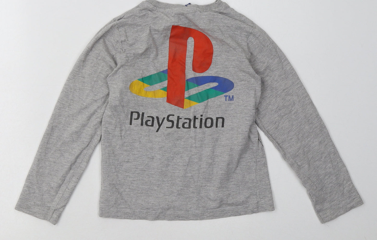 NEXT Boys Grey  Cotton Basic Casual Size 7 Years Crew Neck Pullover - PlayStation