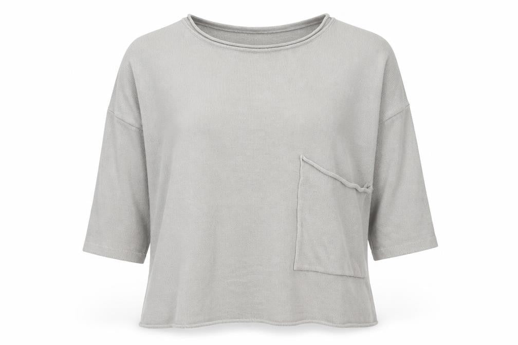Magan Womens Grey Round Neck  Cotton Pullover Jumper Size L