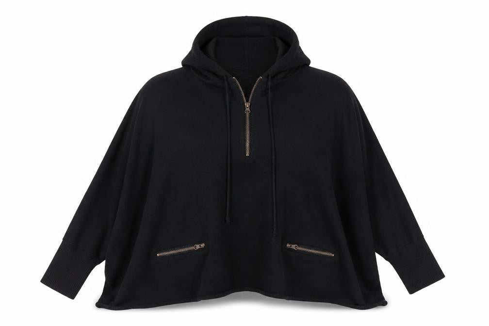 Only Womens Black  Viscose Pullover Hoodie Size M