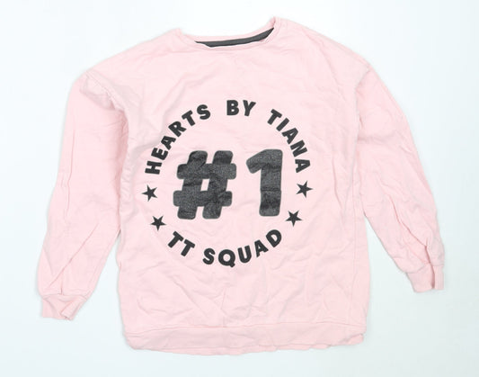 George Girls Pink  Cotton Pullover Sweatshirt Size 9-10 Years