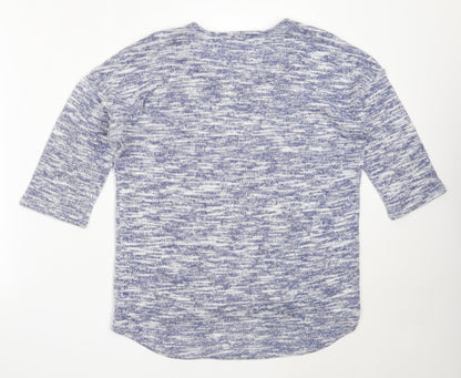 F&F Womens Blue Round Neck  Polyester Pullover Jumper Size 12