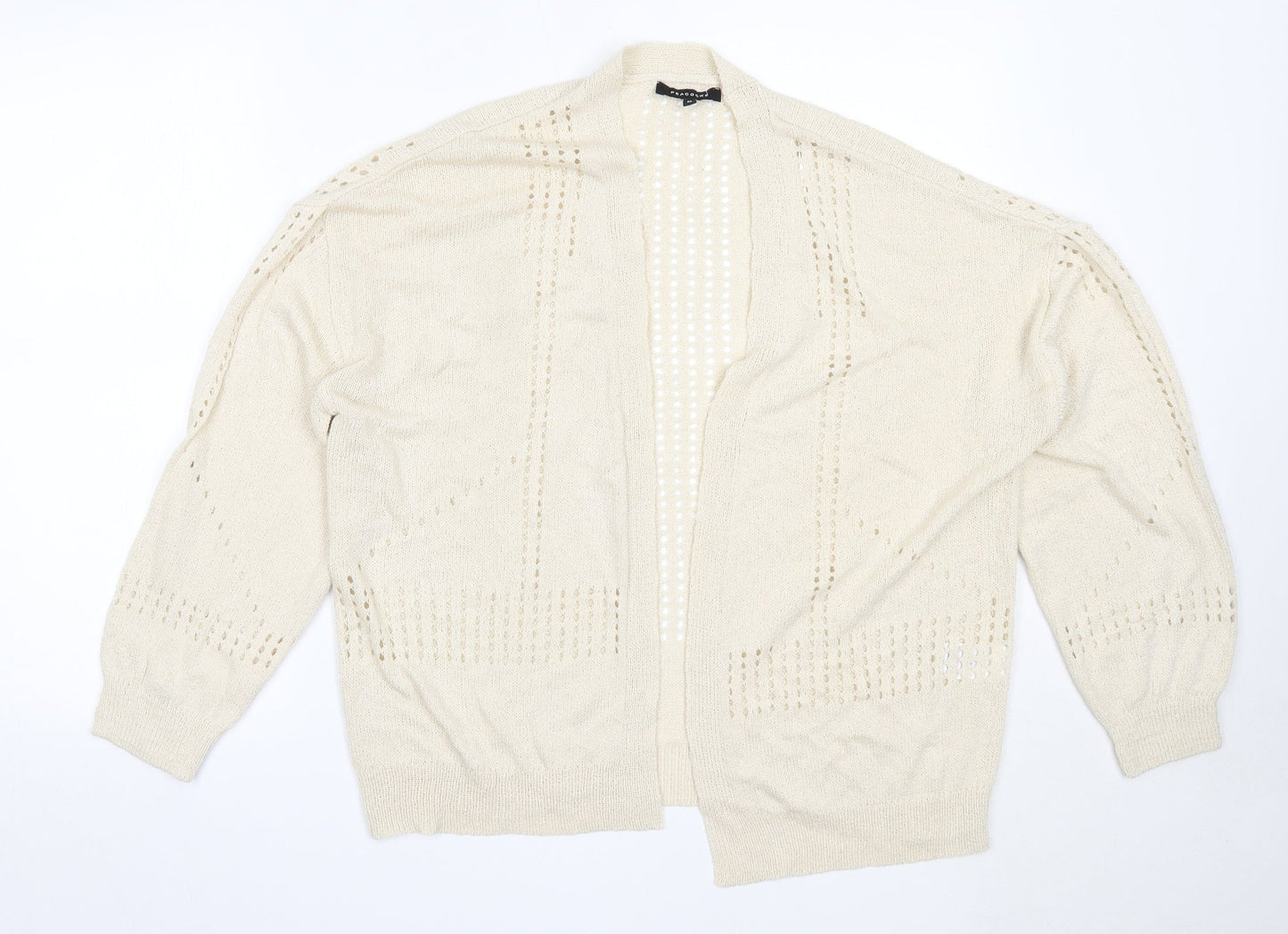 Peacocks Womens Ivory Round Neck  Acrylic Cardigan Jumper Size M