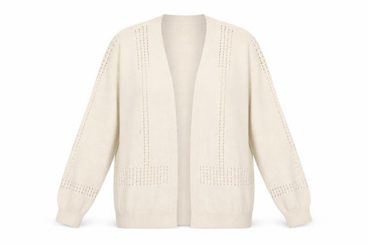 Peacocks Womens Ivory Round Neck  Acrylic Cardigan Jumper Size M