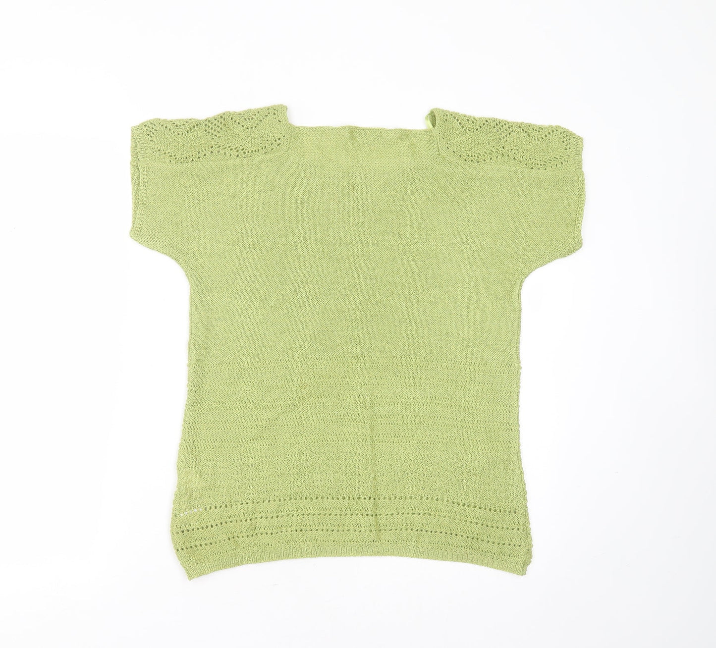 Marks and Spencer Womens Green Square Neck  Acrylic Pullover Jumper Size 12