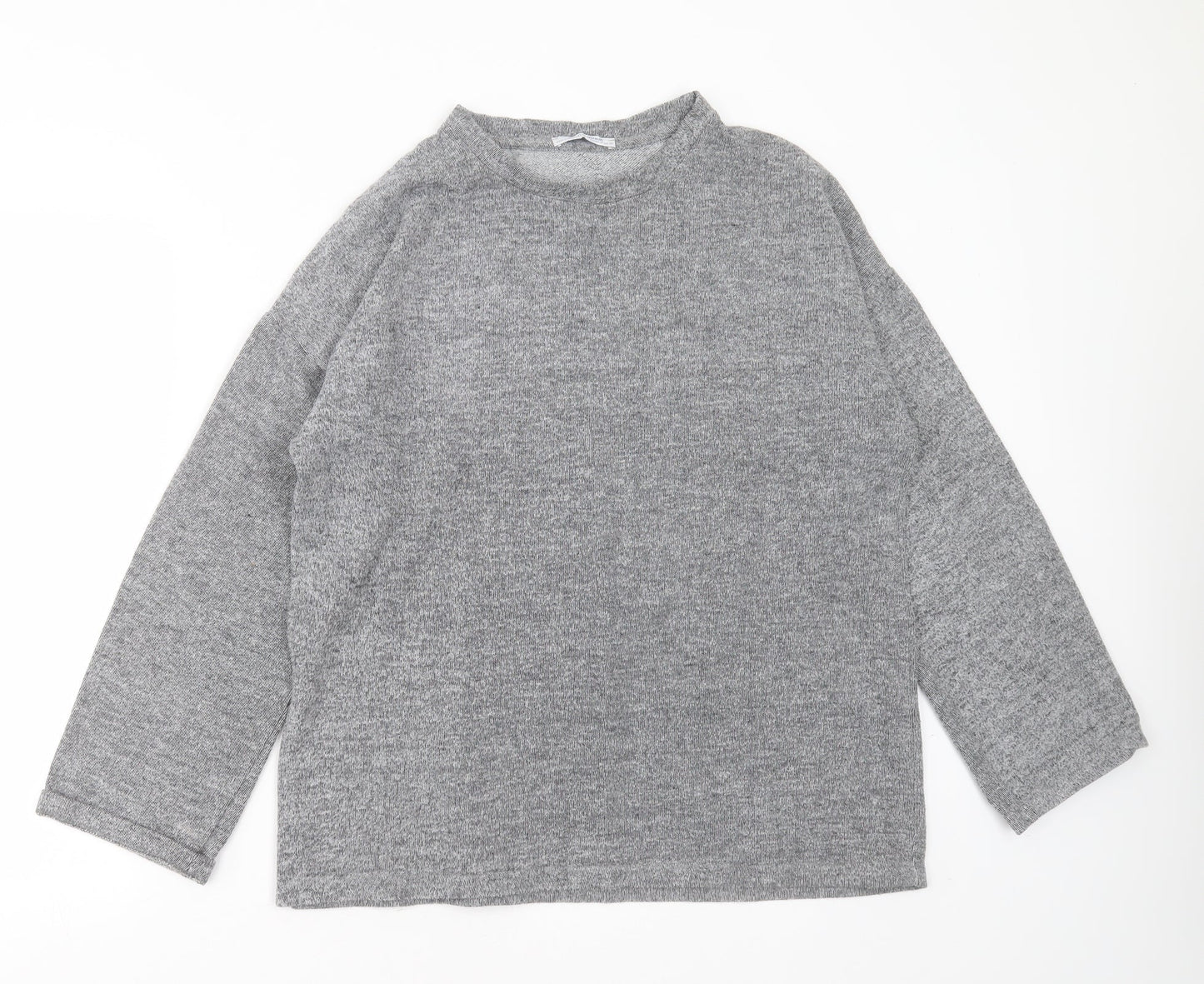 Zara Womens Grey Round Neck  Polyester Pullover Jumper Size M