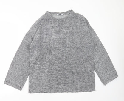 Zara Womens Grey Round Neck  Polyester Pullover Jumper Size M