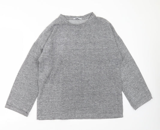 Zara Womens Grey Round Neck  Polyester Pullover Jumper Size M