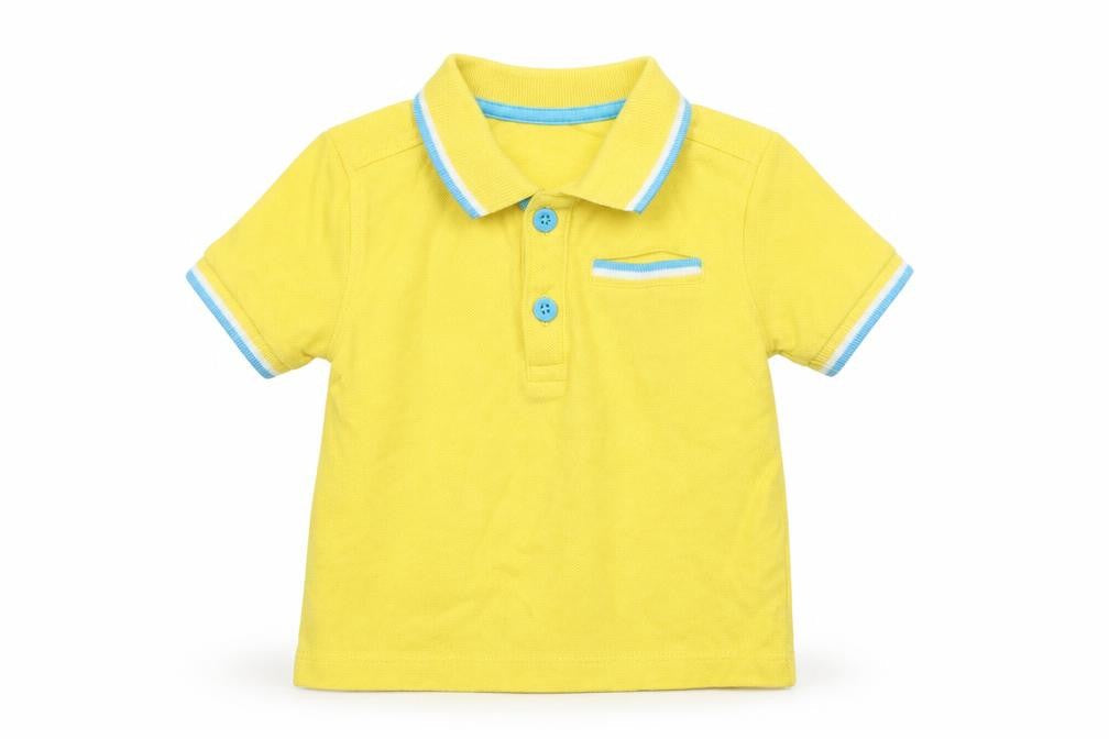Mini Club Boys Yellow  Cotton Basic Polo Size 12-18 Months Collared