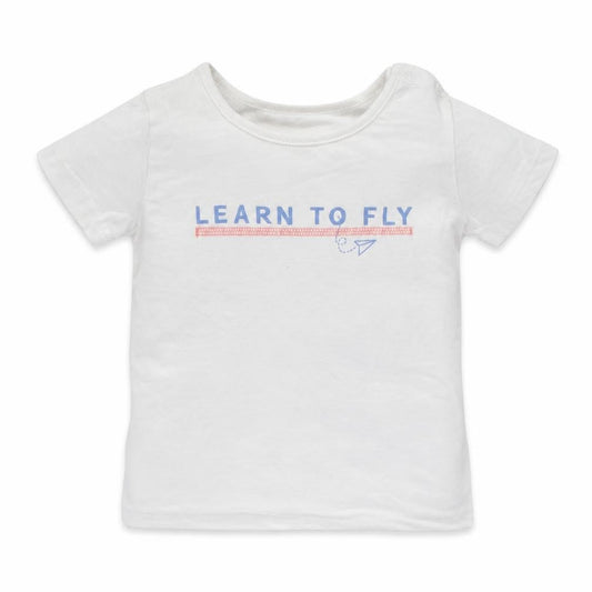 Next Baby White  Cotton Basic T-Shirt Size 12-18 Months Round Neck