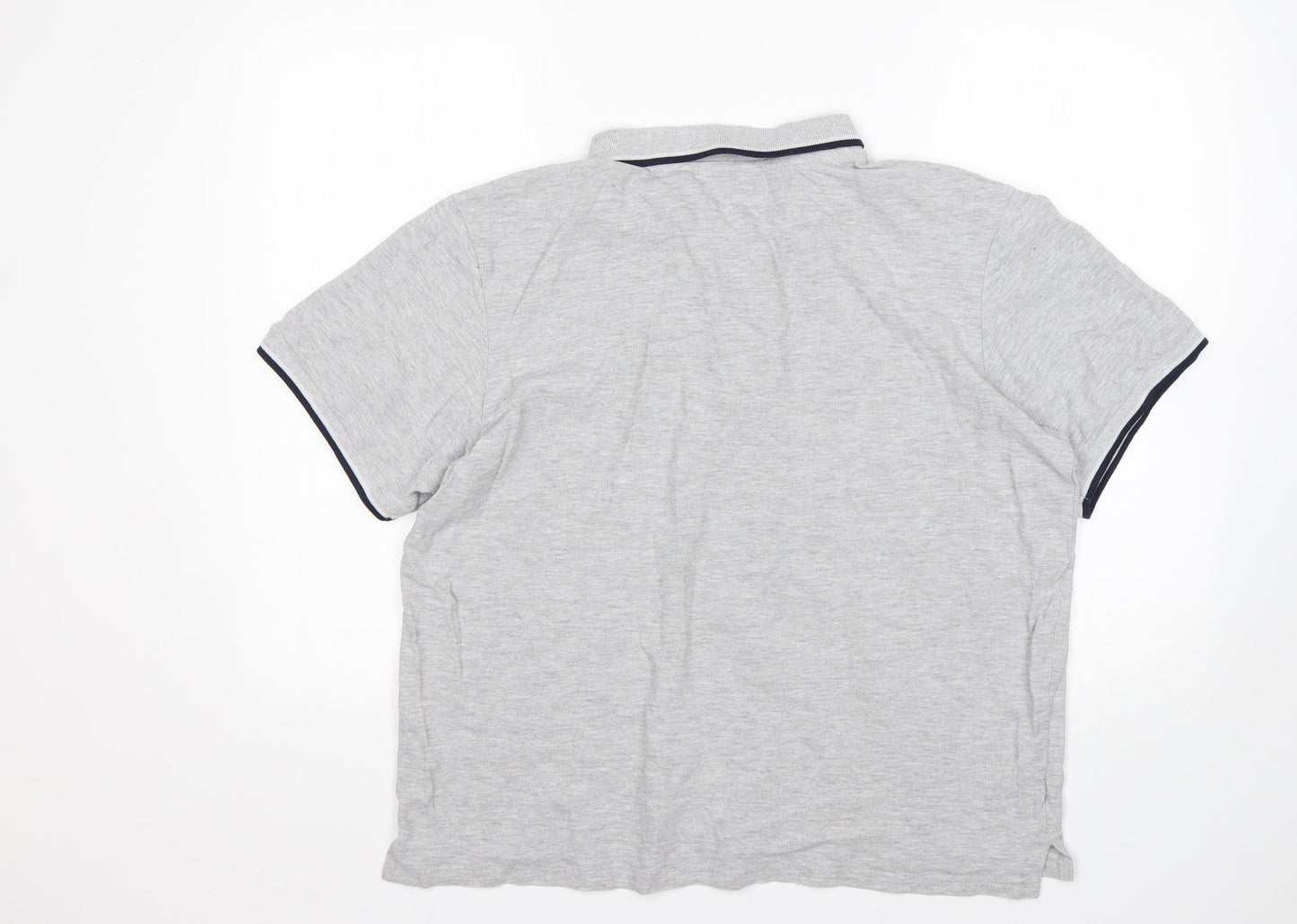 STH Shore Mens Grey  Cotton  Polo Size L Collared