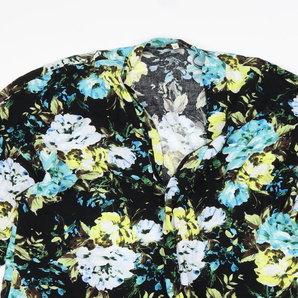 Papaya Womens Multicoloured Floral Viscose Wrap Blouse Size 16 V-Neck