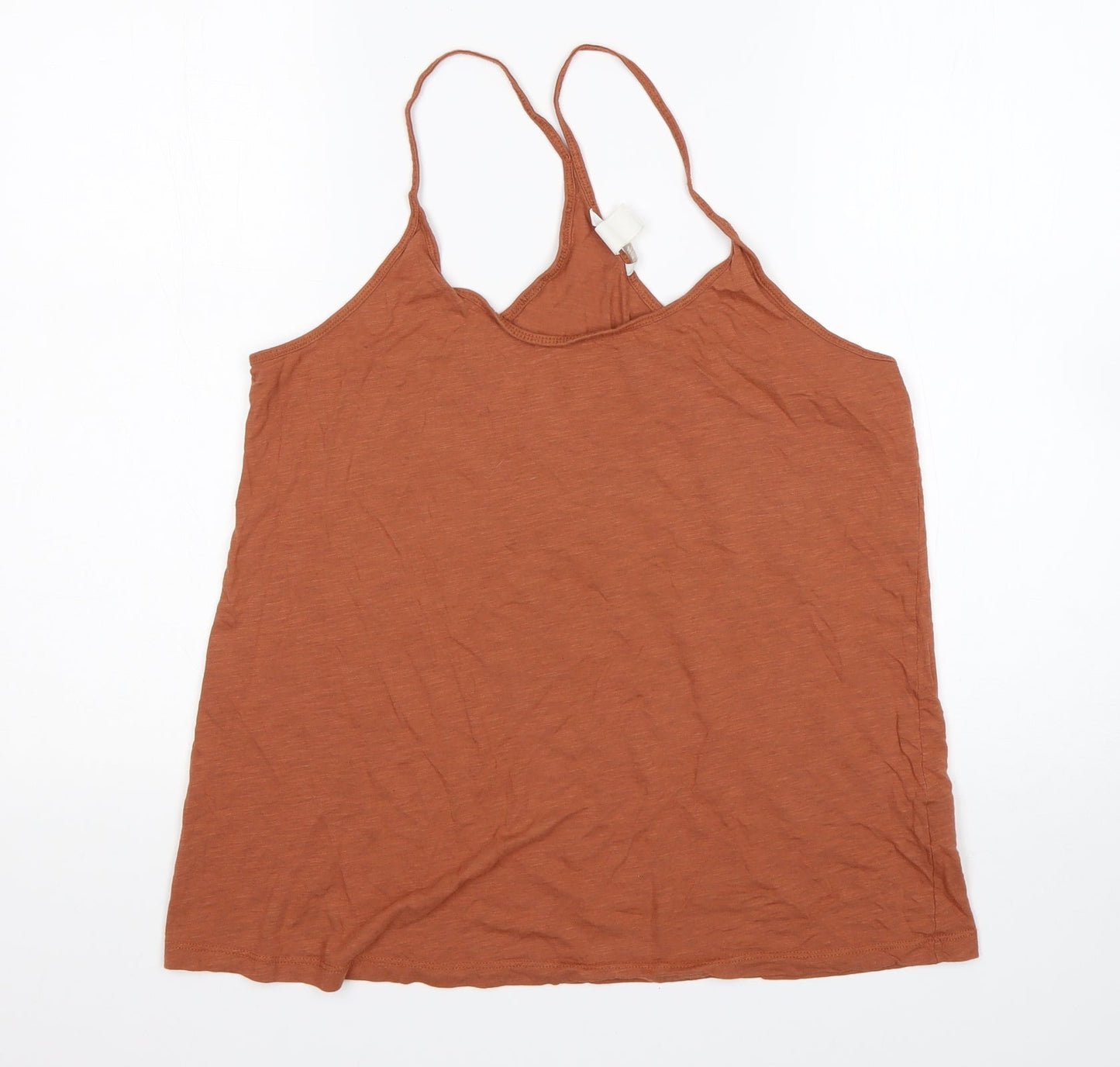 H&M Womens Brown  Cotton Basic Tank Size L Round Neck