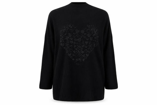Roman Womens Black Round Neck   Pullover Jumper Size M