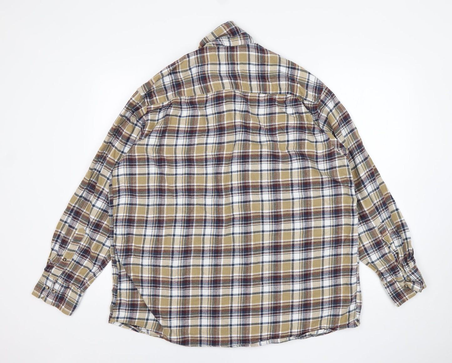 Pegasus Mens Multicoloured Plaid Cotton  Button-Up Size XL Collared