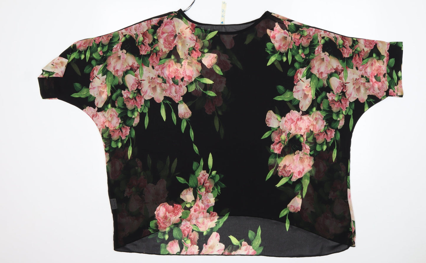 Blue Vanilla Womens Multicoloured Floral Polyester Basic Blouse Size S Round Neck