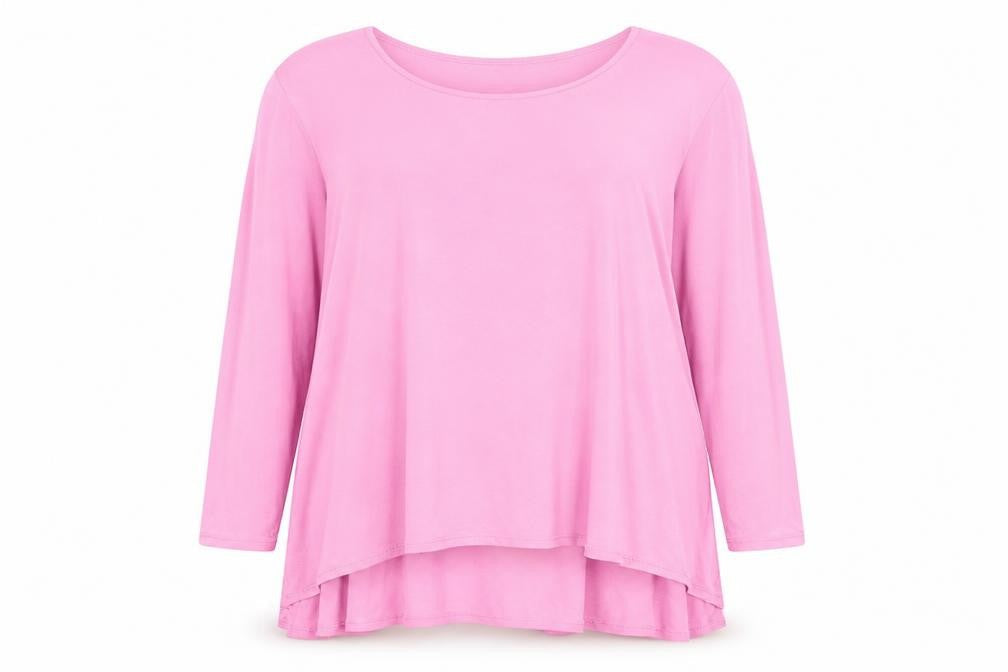 Michele Hope Womens Pink  Viscose Basic T-Shirt Size 14 Round Neck