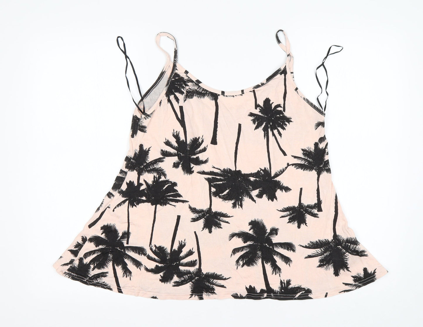 Cameo Rose Womens Multicoloured Floral Viscose Basic Tank Size L Round Neck