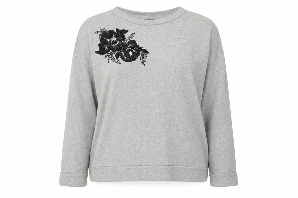 Marks & Spencer Womens Grey Round Neck  Cotton Pullover Jumper Size 16