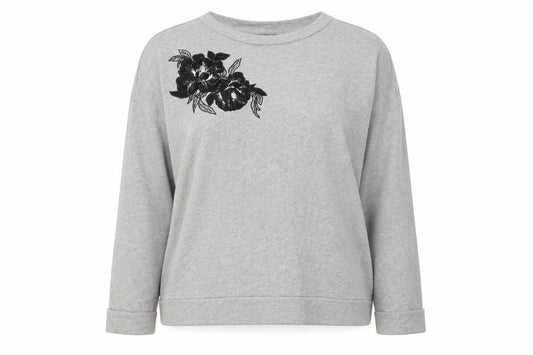 Marks & Spencer Womens Grey Round Neck  Cotton Pullover Jumper Size 16