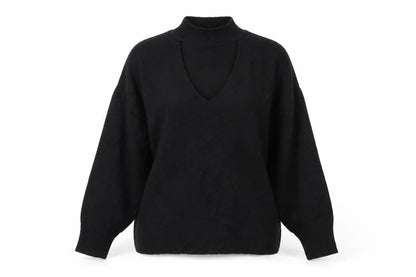 F&F Womens Black High Neck  Viscose Pullover Jumper Size 12