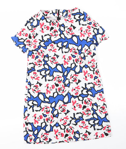 Womens Multicoloured Floral Polyester A-Line  Size 12  Round Neck