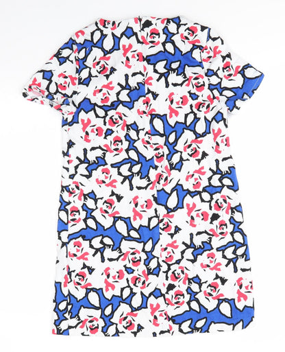 Womens Multicoloured Floral Polyester A-Line  Size 12  Round Neck