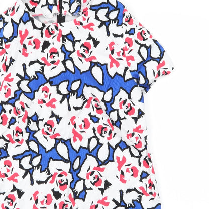 Womens Multicoloured Floral Polyester A-Line  Size 12  Round Neck
