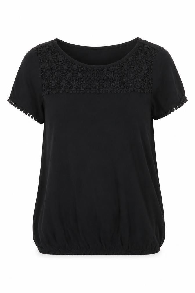 George Womens Black  100% Cotton Basic Blouse Size 8 Round Neck