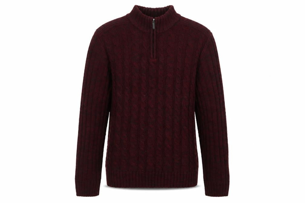 Matalan Mens Red Collared  Acrylic Henley Jumper Size L