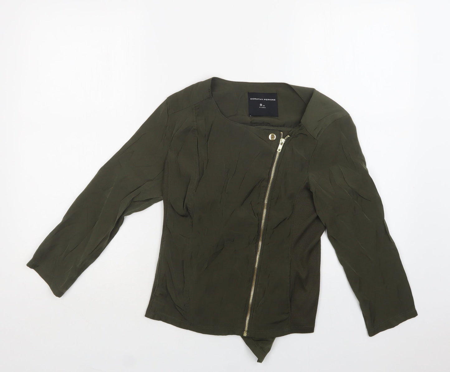Dorothy Perkins Womens Green   Jacket  Size 8  Zip