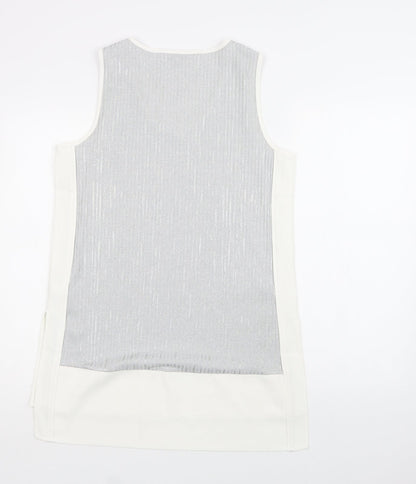 Next Womens Grey  Polyester Tunic Blouse Size 14 V-Neck