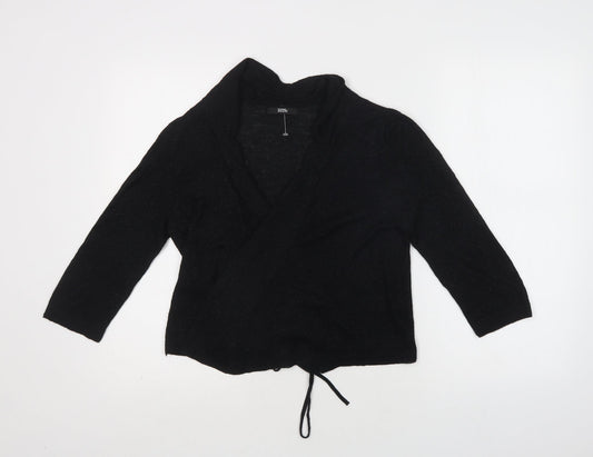 M&S Womens Black V-Neck  Viscose Cardigan Jumper Size 10
