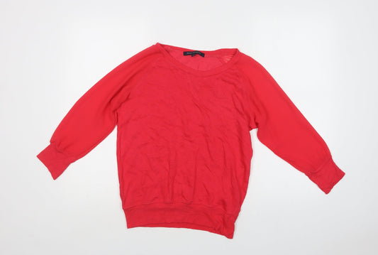 French Connection Womens Pink Crew Neck  Cotton Pullover Jumper Size XS