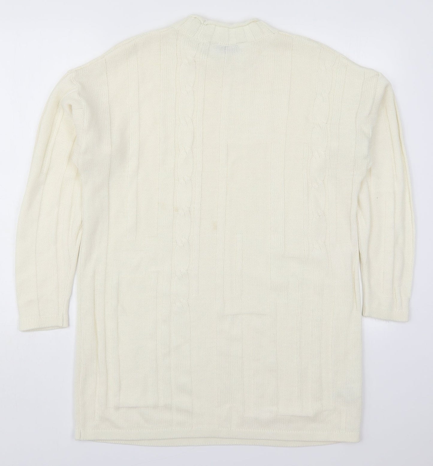 Marks and Spencer Womens White Round Neck  Acrylic Pullover Jumper Size 10