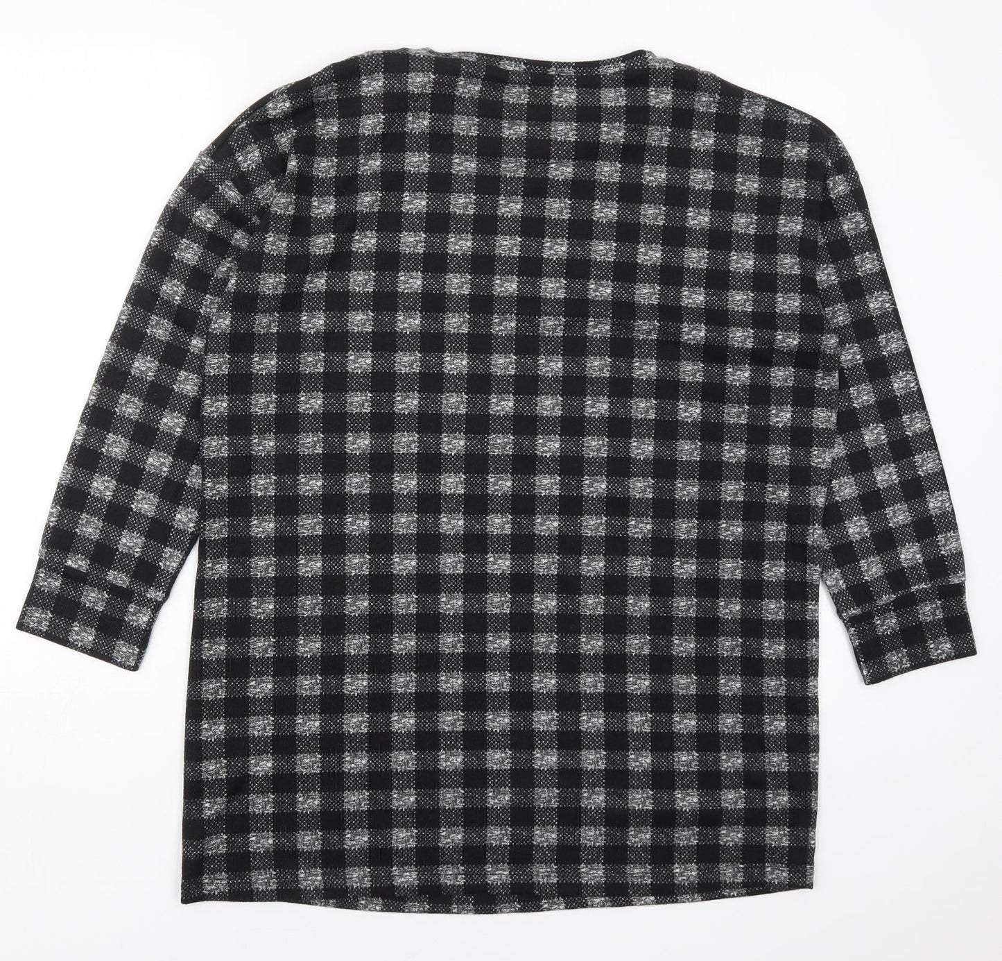 Nutmeg Womens Grey Check Polyester Pullover Sweatshirt Size 12  Pullover
